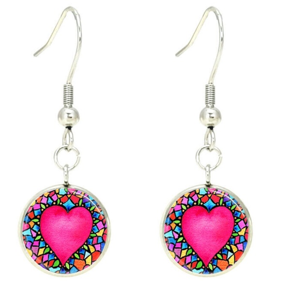 Jewelry - 3 for $49 NEW Pink Heart Valentines Day Earrings
